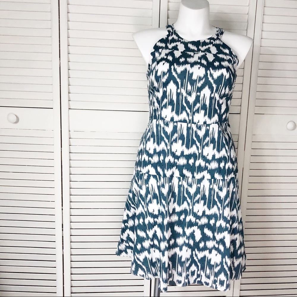 Nine West ikat print halter dress size 10.